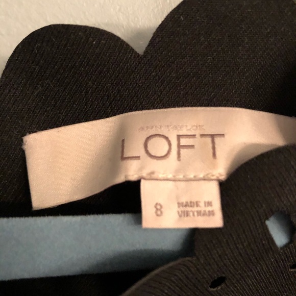 LOFT Black Dress with Cutout Scallop Neckline - Picture 2 of 3